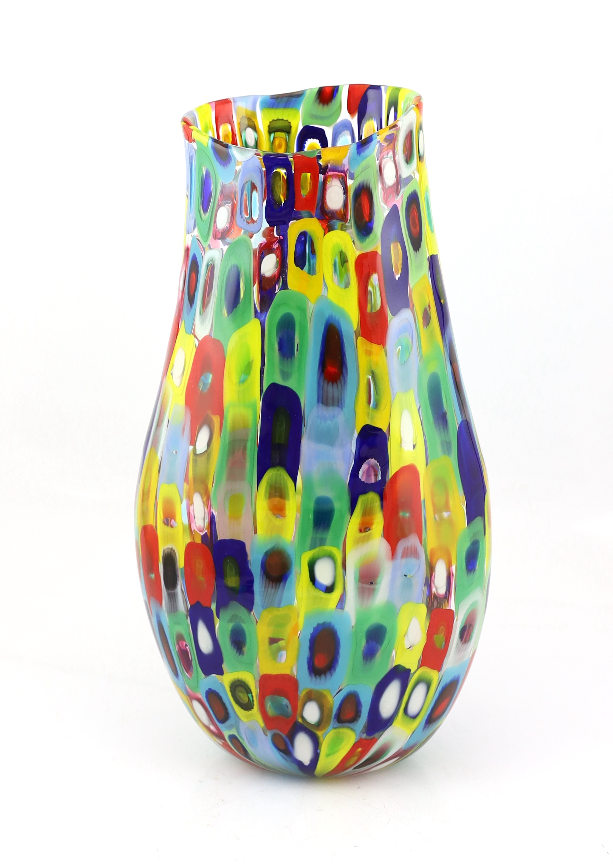 Gianluca Vidal (1976-), a Murano glass multi-coloured Murrine vase